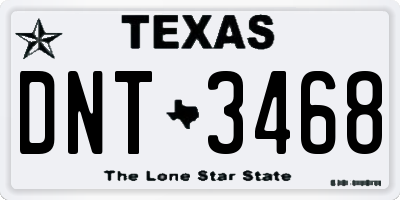TX license plate DNT3468