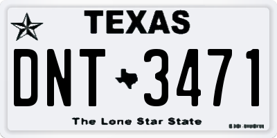 TX license plate DNT3471