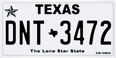 TX license plate DNT3472