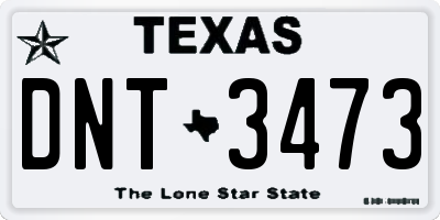 TX license plate DNT3473