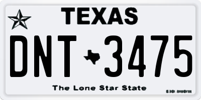TX license plate DNT3475