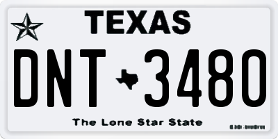 TX license plate DNT3480