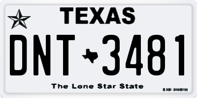 TX license plate DNT3481