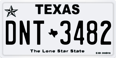 TX license plate DNT3482