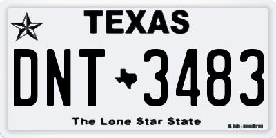 TX license plate DNT3483
