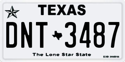 TX license plate DNT3487