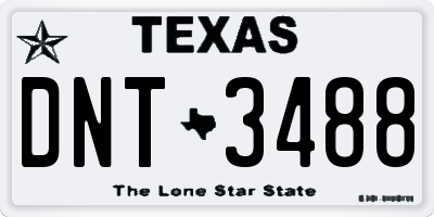 TX license plate DNT3488