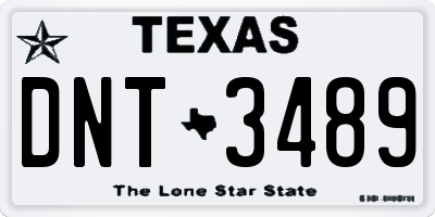 TX license plate DNT3489