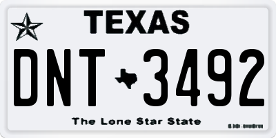 TX license plate DNT3492