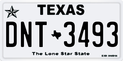 TX license plate DNT3493