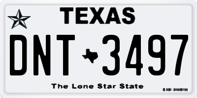 TX license plate DNT3497