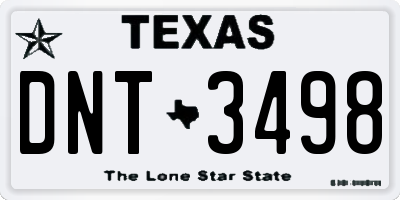 TX license plate DNT3498