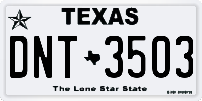 TX license plate DNT3503