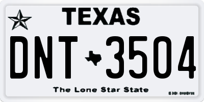 TX license plate DNT3504
