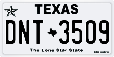 TX license plate DNT3509