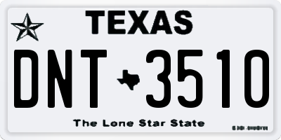 TX license plate DNT3510