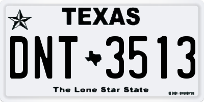 TX license plate DNT3513