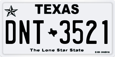 TX license plate DNT3521