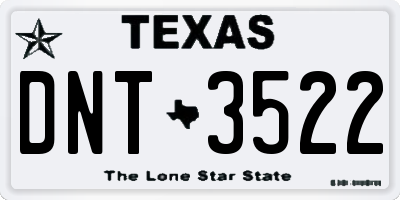 TX license plate DNT3522
