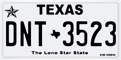 TX license plate DNT3523