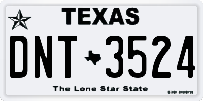 TX license plate DNT3524