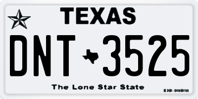 TX license plate DNT3525
