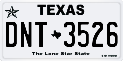 TX license plate DNT3526