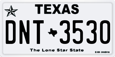 TX license plate DNT3530