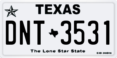 TX license plate DNT3531