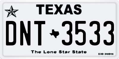 TX license plate DNT3533
