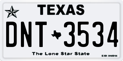 TX license plate DNT3534