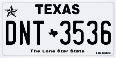 TX license plate DNT3536
