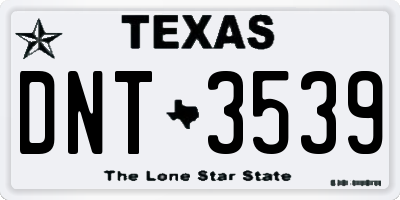 TX license plate DNT3539