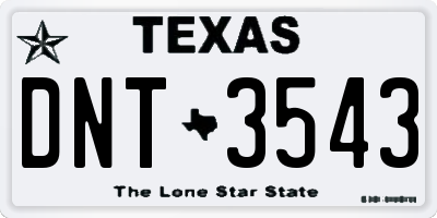 TX license plate DNT3543