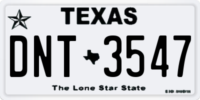 TX license plate DNT3547