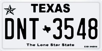 TX license plate DNT3548