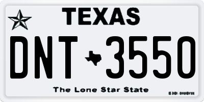 TX license plate DNT3550