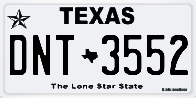 TX license plate DNT3552