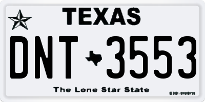 TX license plate DNT3553