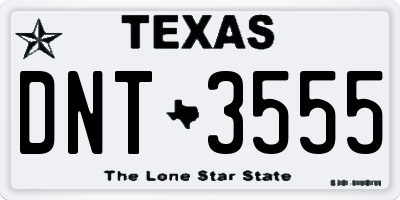 TX license plate DNT3555