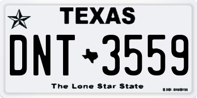 TX license plate DNT3559