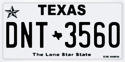 TX license plate DNT3560