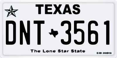 TX license plate DNT3561
