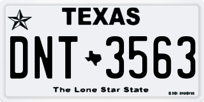 TX license plate DNT3563