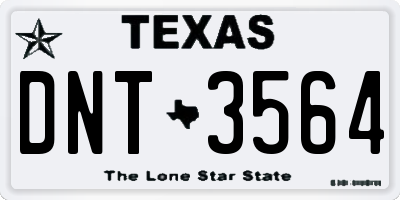 TX license plate DNT3564