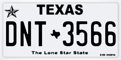 TX license plate DNT3566