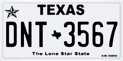 TX license plate DNT3567