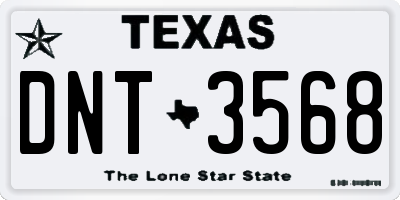 TX license plate DNT3568