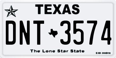 TX license plate DNT3574