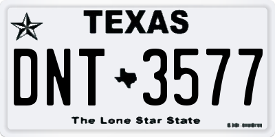 TX license plate DNT3577
